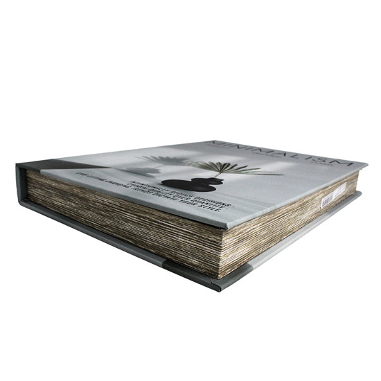 Imagem LIVRO CAIXA CINZA EM COURINO DECORATIVO 5X36X27 CM