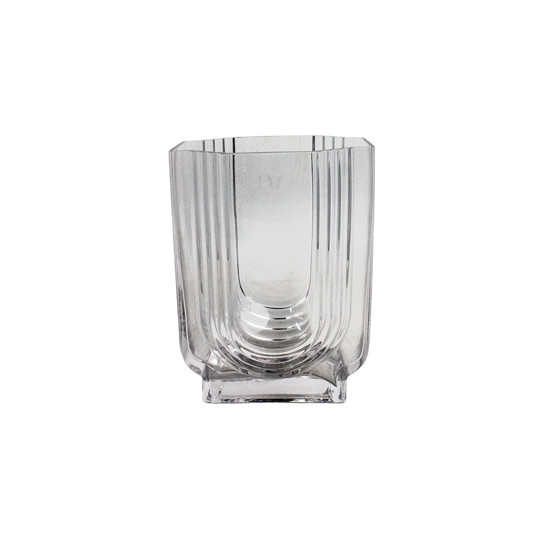 Imagem VASO DECORATIVO EM VIDRO TRANSPARENTE 21X15X10 CM