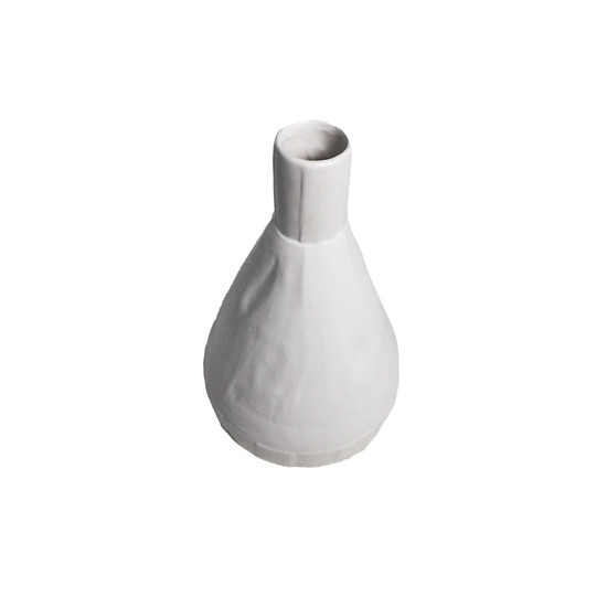 Imagem VASO DECORATIVO FORMATO CONE EM CERÂMICA BRANCO 26X17 CM - GRILLO 59222