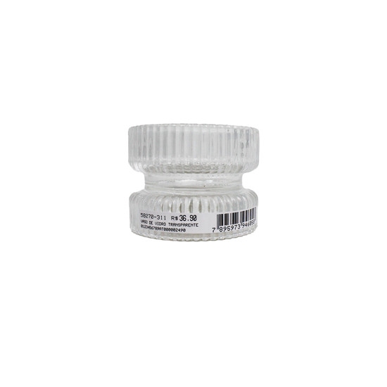 Imagem MINI VASO DECORATIVO EM VIDRO TRANSPARENTE 7X9 CM - GRILLO 58270