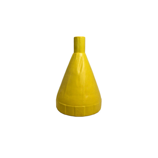 Imagem VASO DECORATIVO FORMATO CONE EM CERÂMICA AMARELO 26X17 CM - GRILLO 59222