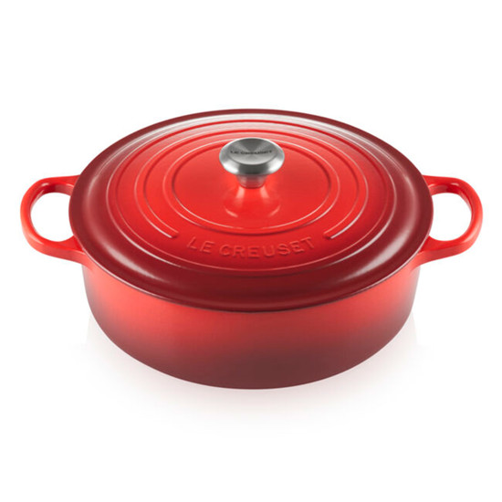 Imagem PANELA RISOTTO VERMELHA EM FERRO FUNDIDO COM TAMPA 6,4L 16X40X32 CM LE CREUSET