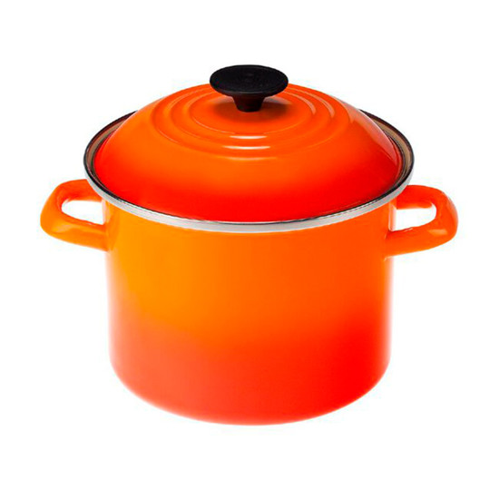 Imagem STOCKPOT LARANJA 7,6L EM AÇO ESMALTADO 19X31X25 CM - LE CREUSET