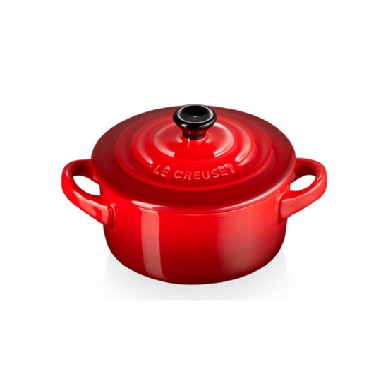 Imagem MINI COCOTTE EM CERÂMICA VERMELHO COM TAMPA 250ML  8X14X11 CM - LE CREUSET