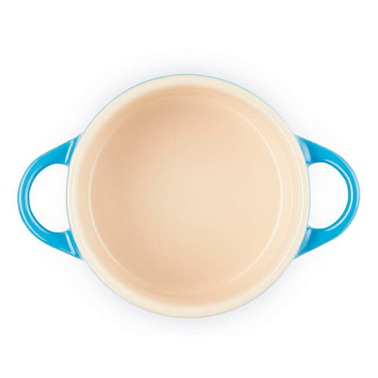Imagem MINI COCOTTE EM CERÂMICA AZUL MARSEILLE COM TAMPA 250ML  8X14X11 CM - LE CREUSET
