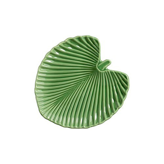 Imagem SOUSPLAT RELEVADO LEAVES FORMATO FOLHA EM CERÂMICA VERDE 37X30X2 CM - SCALLA CERÂMICA