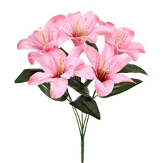 Imagem de HASTE BUQUÊ PERMANENTE DECORATIVA DE LÍRIO TIGRE ROSA EM PLÁSTICO MOLDÁVEL 36X10 CM - Grillo Ltda