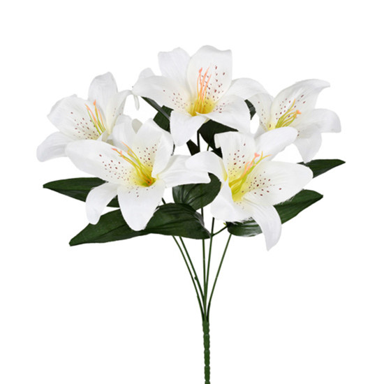 Imagem HASTE BUQUÊ PERMANENTE DECORATIVA DE LÍRIO TIGRE CREME EM PLÁSTICO MOLDÁVEL 36X10 CM