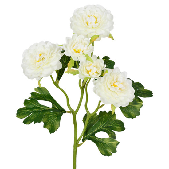 Imagem HASTE PERMAMENTE DECORATIVA DE CAMÉLIA CREME EM PLÁSTICO MOLDÁVEL 50X10 CM
