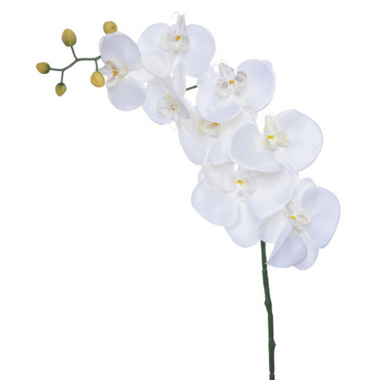 Imagem HASTE DECORATIVA DE ORQUÍDEA BRANCA EM PLÁSTICO MOLDÁVEL 103X16 CM - GRILLO