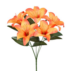 Imagem de HASTE BUQUÊ PERMANENTE DECORATIVA DE LÍRIO TIGRE LARANJA EM PLÁSTICO 36X10 CM - GRILLO - Grillo Ltda