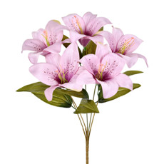 Imagem de HASTE BUQUÊ PERMANENTE DECORATIVA DE LÍRIO TIGRE LAVANDA OUTONO EM PLÁSTICO 36X10 CM - Grillo Ltda