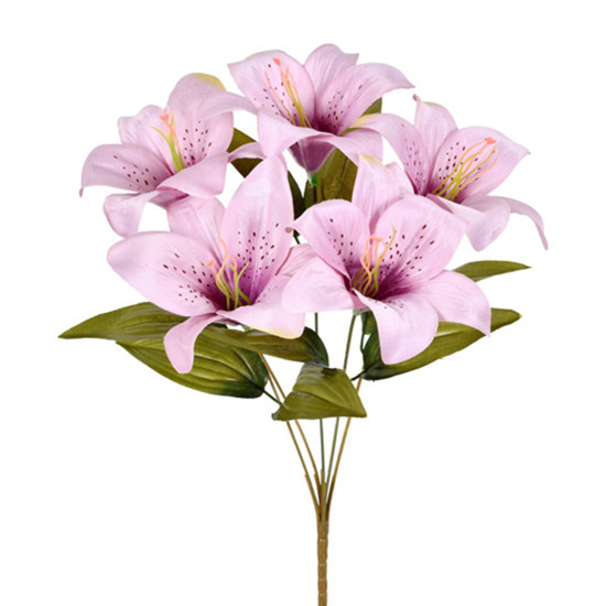 Imagem HASTE BUQUÊ PERMANENTE DECORATIVA DE LÍRIO TIGRE LAVANDA OUTONO EM PLÁSTICO 36X10 CM