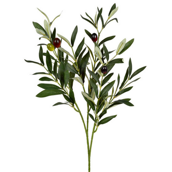 Imagem HASTE GALHO DE OLIVEIRA VERDE DECORATIVA PERMANENTE EM PLÁSTICO 44X20 CM GRILLO 57648