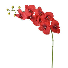Imagem de HASTE DECORATIVA DE ORQUÍDEA VERMELHA EM PLÁSTICO MOLDÁVEL 103X16 CM - GRILLO - Grillo Ltda