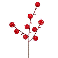Imagem de HASTE DECORATIVA DE BERRIES VERMELHAS COM GLITTER EM PLÁTICO E ISOPOR 33X5 CM - Grillo Ltda
