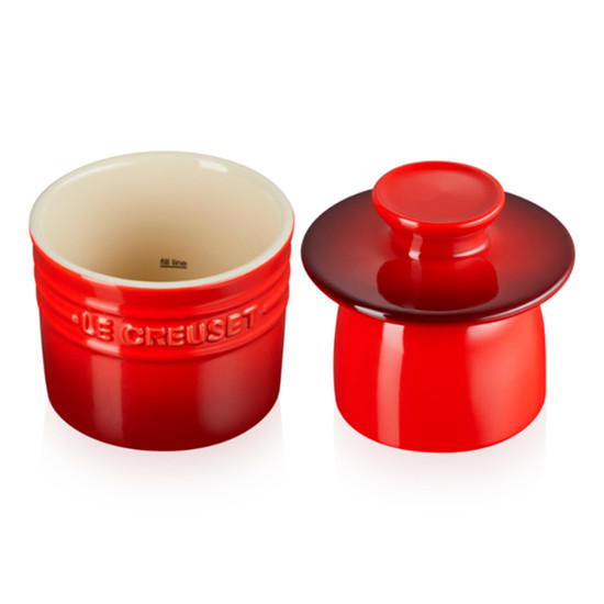 Imagem PORTA MANTEIGA EM CERÂMICA 170ML VERMELHO 10,7X9,9 CM - LE CREUSET