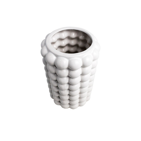 Imagem VASO DECORATIVO EM CERÂMICA BRANCO 21X13 CM - GRILLO 59203