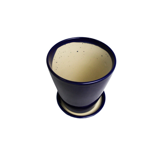 Imagem VASO PEQUENO DECORATIVO EM CERÂMICA AZUL MARINHO 13X12 CM - GRILLO 968501