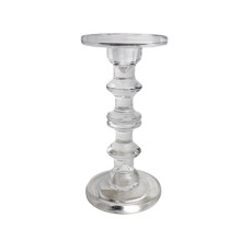 Imagem de CASTIÇAL DECORATIVO ALONGADO EM VIDRO TRANSPARENTE 22X11 CM - GRILLO 59363 - Grillo Ltda