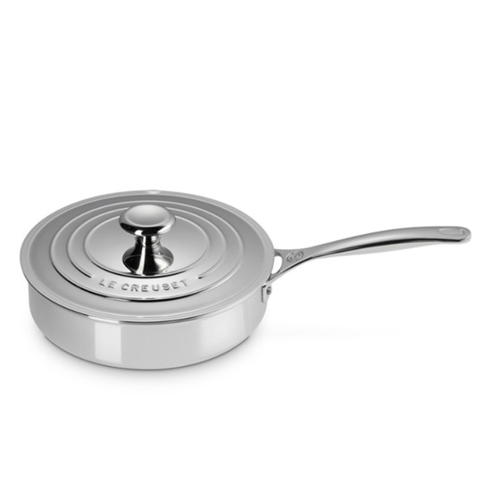 Imagem FRIGIDEIRA SAUTE COM TAMPA  3-PLY EM INOX 11X24X24 CM - LE CREUSET