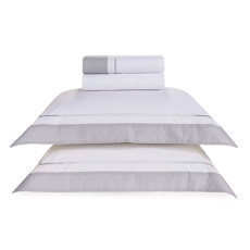 Imagem de JOGO DE CAMA KING FIESOLE EM ALGODÃO BRANCO GELO 280X260 CM - TRUSSARDI - Karsten S.A 