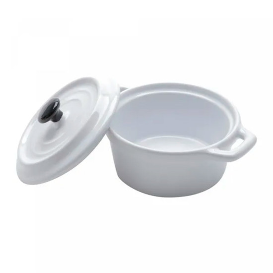 Imagem MINI CAÇAROLA EM PORCELANA BLACK LID BRANCA 13X10 CM - WOLFF