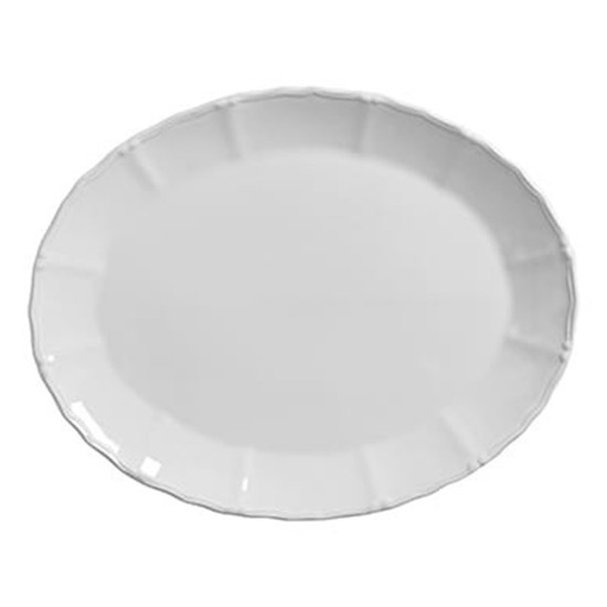 Imagem TRAVESSA CRISTAL RASA GRANDE DE CERÂMICA COR BRANCO 47X37X3CM - SCALLA