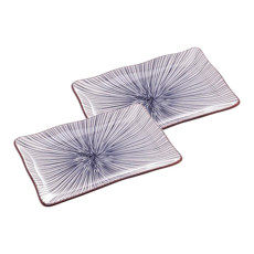 Imagem de CONJUNTO 2 PRATOS KOJI RETANGULARES EM PORCELANA PARA SUSHI 19X11X2 CM - WOLFF - Rojemac Impotacao E Exportacao Ltda