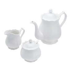 Imagem de CONJUNTO 3 PEÇAS PARA CHÁ FANCY EM PORCELANA BRANCA - WOLFF - Rojemac Impotacao E Exportacao Ltda
