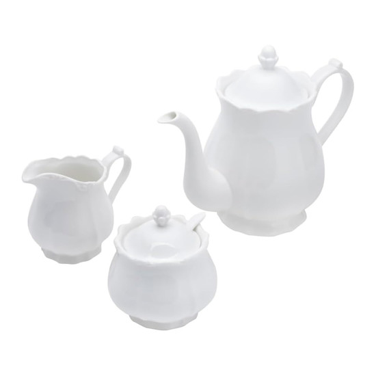 Imagem CONJUNTO 3 PEÇAS PARA CHÁ FANCY EM PORCELANA BRANCA - WOLFF