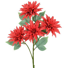 Imagem de HASTE DECORATIVA PERMANENTE DE DÁLIA EM PLÁSTICO MOLDÁVEL VERMELHA 45X18 CM - GRILLO - Grillo Ltda