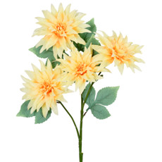 Imagem de HASTE DECORATIVA PERMANENTE DE DÁLIA EM PLÁSTICO MOLDÁVEL AMARELA 45X18 CM - GRILLO - Grillo Ltda