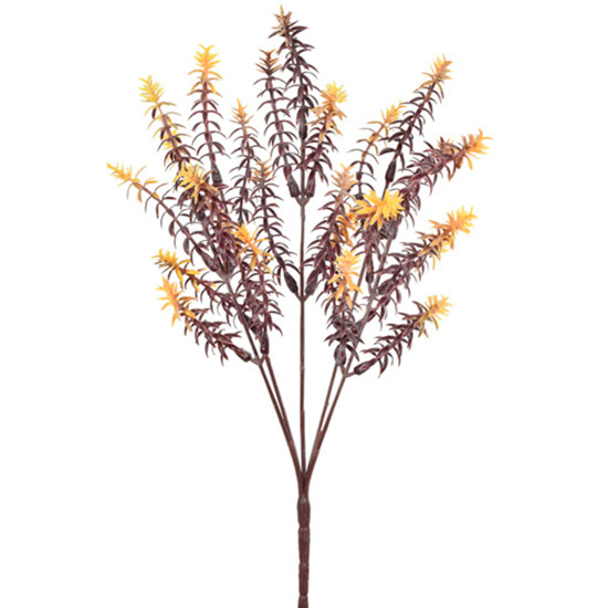 Imagem HASTE DE FOLHAGEM DECORATIVA MARROM EM PLÁSTICO MOLDÁVEL 33X8 CM - GRILLO