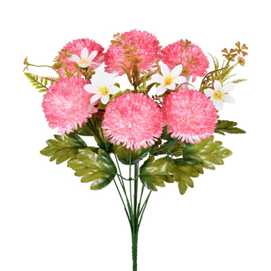 Imagem BUQUÊ DE CRISÂNTEMO ROSA PERMANENTE DECORATIVO EM PLÁSTICO 40X15 CM - GRILLO