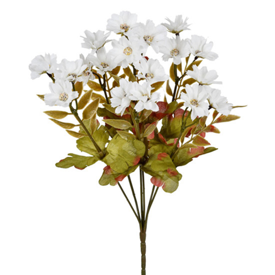 Imagem HASTE DECORATIVA PERMANENTE DE MARGARIDAS BEGE EM PLÁSTICO MOLDÁVEL 36X14CM GRILLO