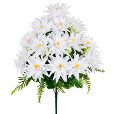 Imagem de BUQUÊ DECORATIVO PERMANENTE DE DÁLIA BRANCO EM PLÁSTICO MOLDÁVEL 60X33 CM - GRILLO - Grillo Ltda