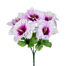 Imagem de BUQUÊ DECORATIVO PERMANENTE DE HIBISCUS LAVANDA EM PLÁSTICO MOLDÁVEL 21X17CM GRILLO - Grillo Ltda