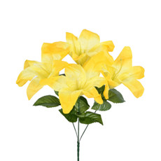 Imagem de BUQUÊ DECORATIVO PERMANENTE DE LÍRIO AMARELO EM PLÁSTICO MOLDÁVEL 41X21 CM - GRILLO - Grillo Ltda