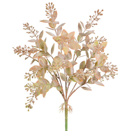 Imagem BUQUÊ DECORATIVO PERMANENTE DE FOLHAS MARROM EM PLÁSTICO MOLDÁVEL 38X13 CM - GRILLO