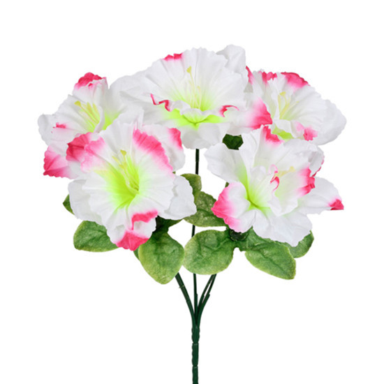Imagem BUQUÊ PERMANENTE DE HIBISCUS BRANCO EM PLÁSTICO MOLDÁVEL 21X17 CM - GRILLO