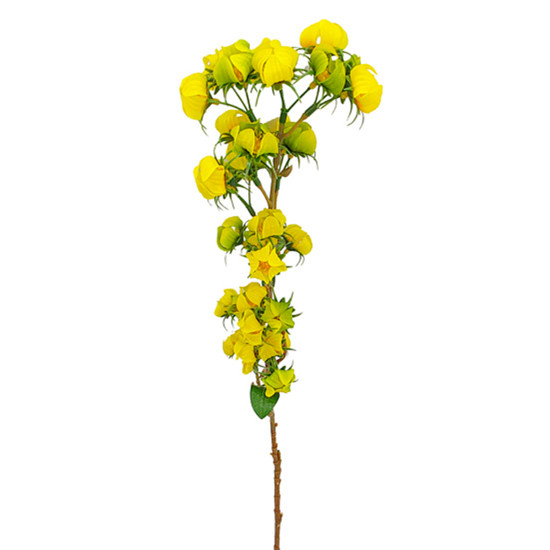 Imagem HASTE DECORATIVA PERMANENTE DE MINI FLOR BALÃO AMARELA EM PLÁSTICO 73X22 CM - GRILLO