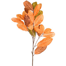 Imagem de HASTE FOLHAS DE NESPEREIRA LARANJA OUTONO PERMANENTE EM PLÁSTICO 96X40CM - GRILLO - Grillo Ltda