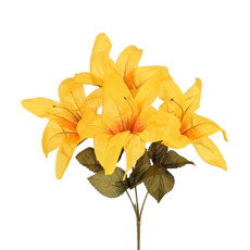 Imagem de BUQUÊ DECORATIVO PERMANENTE DE LÍRIO AMARELO OUTONO EM PLÁSTICO 41X21 CM - GRILLO - Grillo Ltda