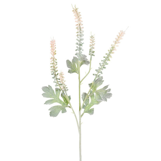 Imagem HASTE DECORATIVA PERMANENTE DE LAVANDA FLOCADA ROSA EM PLÁSTICO 75X18 CM - GRILLO