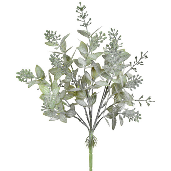 Imagem BUQUÊ DECORATIVO PERMANENTE DE FOLHAS VERDES EM PLÁSTICO MOLDÁVEL 38X13 CM - GRILLO