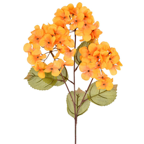Imagem HASTE DECORATIVA PERMANENTE DE HORTÊNSIA AMARELO OUTONO EM PLÁSTICO 71X20CM GRILLO