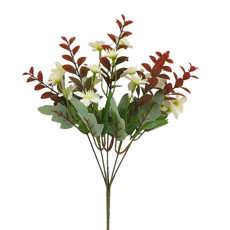 Imagem de BUQUÊ PERMANENTE DECORATIVO DE LÍRIO BRANCO EM PLÁSTICO MOLDÁVEL 38X16 CM - GRILLO - Grillo Ltda