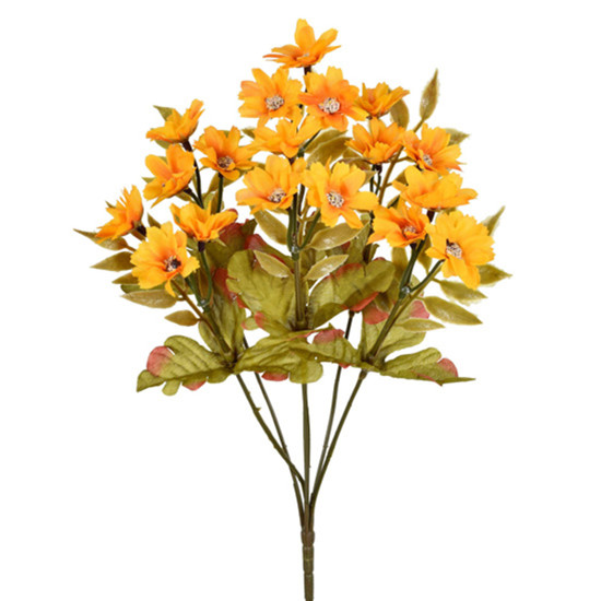 Imagem HASTE PERMANENTE DE MARGARIDAS AMARELO E LARANJA EM PLÁSTICO 36X14 CM - GRILLO
