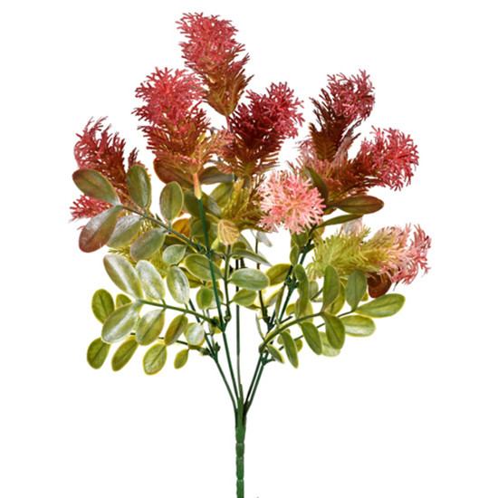 Imagem BUQUÊ DE FOLHAS PERMANENTE VERMELHO OUTONO EM PLÁSTICO MOLDÁVEL 36X23 CM - GRILLO